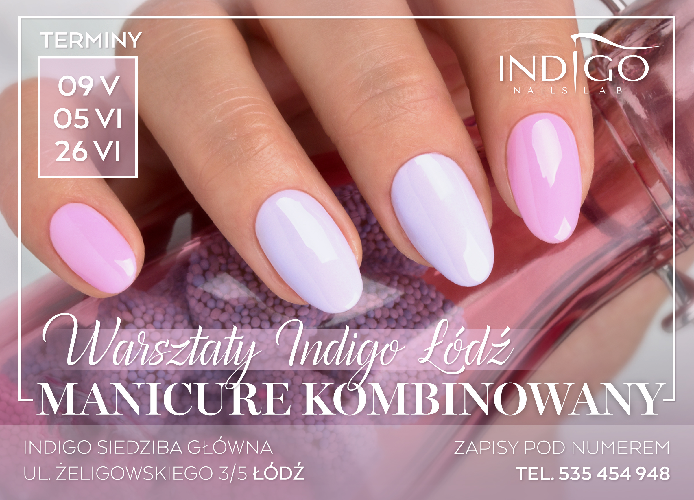 szkolenia indigo, najnowasze trendy paznokcie, top trendy nails, manicure kombinowany,