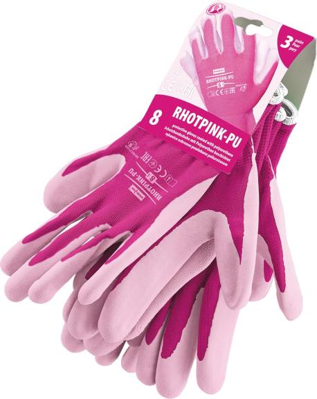 Pink Gardening Gloves RHOTPINK-PU - sizes 6,7,8,9