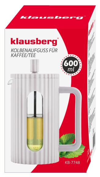 Zaparzacz do kawy/herbaty z dociskiem poj. 0,60l w kolorze kremowy KB7748 Zaparzacz do kawy/herbaty z dociskiem poj. 0,60l w kolorze kremowy KB7748