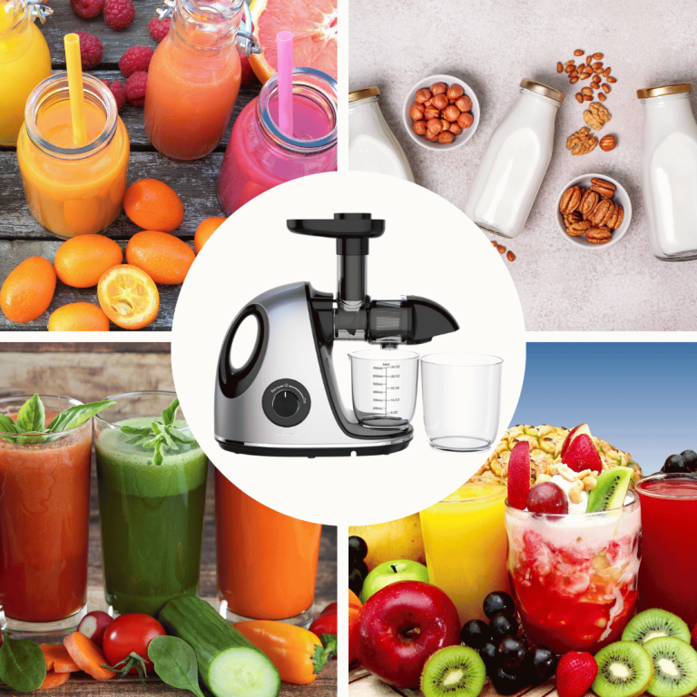 Wyciskarka wolnoobrotowa do owoców i warzyw, pozioma z uchwytem, 150W, szara, Klausberg, KB-7863