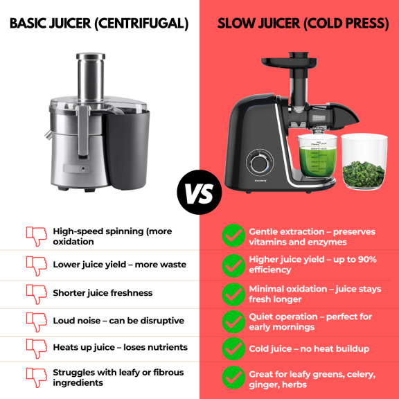 Wyciskarka wolnoobrotowa do owoców i warzyw, pozioma, czarna ze srebrnymi elementami , 150W, Klausberg, KB-7866