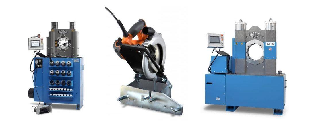 Machines for the production of assembled hoses