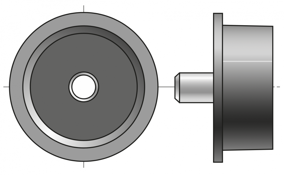 Kapsel rury 50x1,5, ośka 12 mm